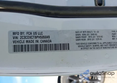 2023 Dodge Charger R/T from USA, damaged, VIN 2C3CDXCT8PH505049